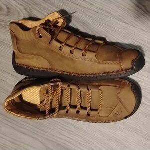 Men's Tan High-Top Sneakers
